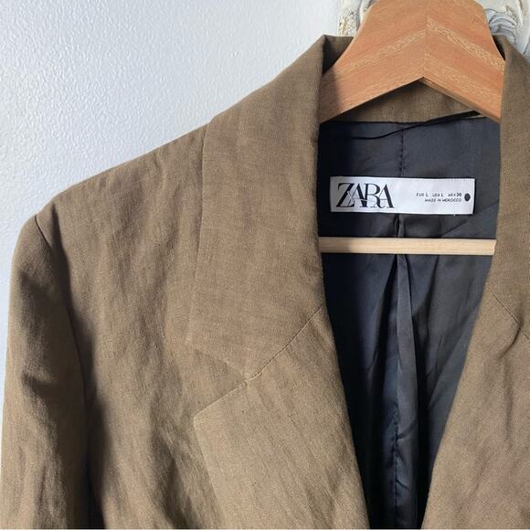Zara 100% Linen Oversized Blazer - Picture 3 of 8